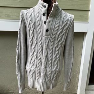 Banana Republic Aran Sweater with Buttons Medium